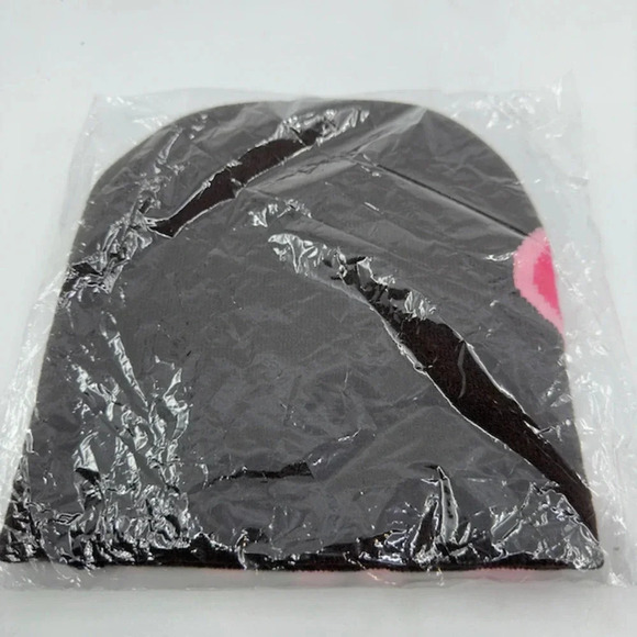 Rich Mob No Cuff Double Layer Knit Skully Beanie Hat Black Acrylic - Picture 4 of 5